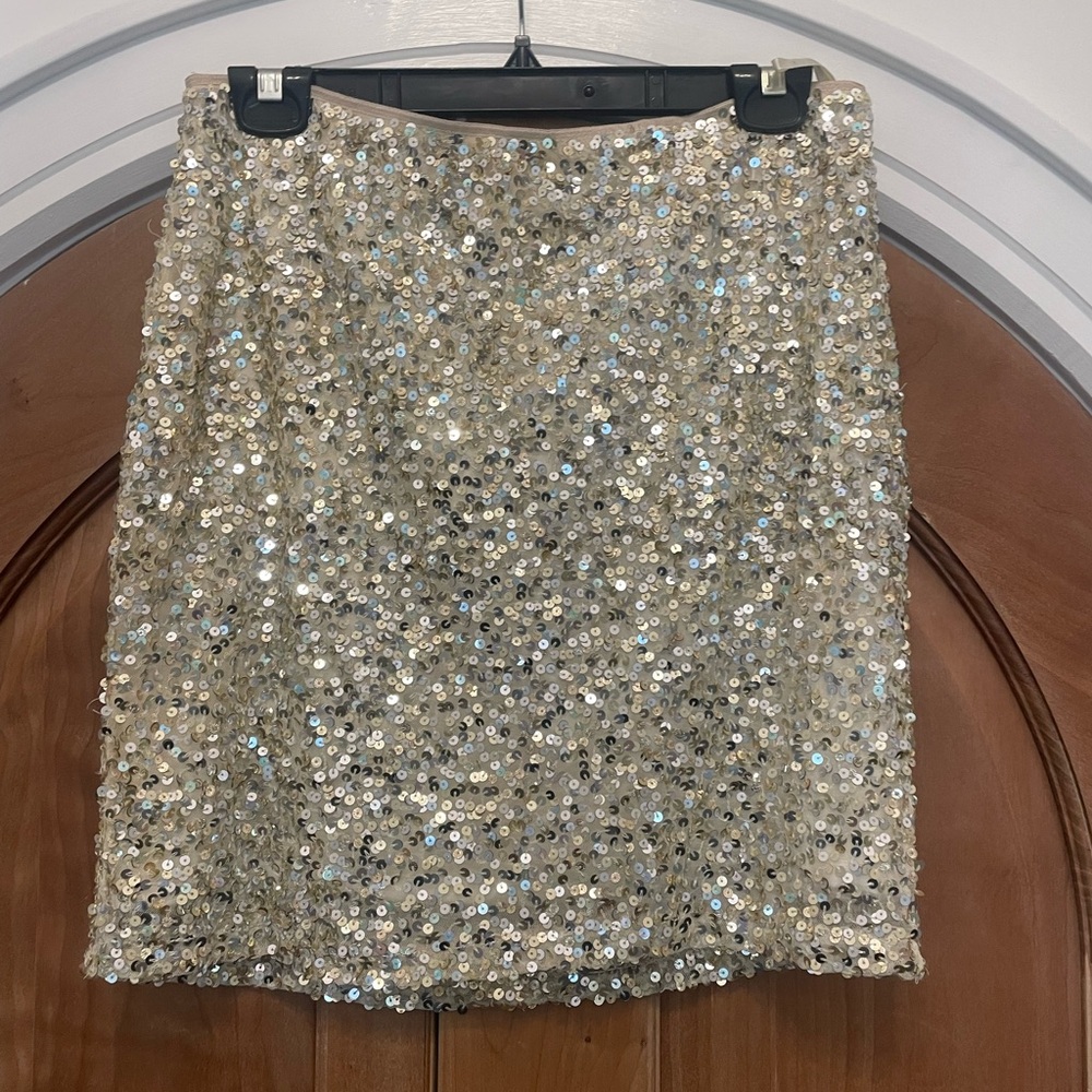 Champagne Gold Sequin Holiday Party Skirt - Like New - Size 4